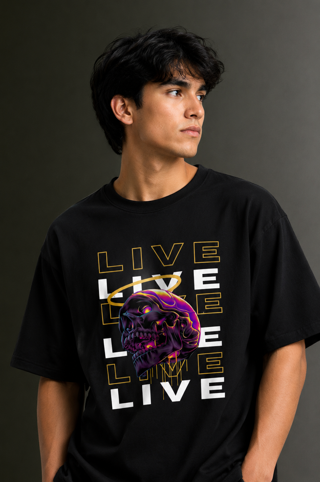 Men's Drop Shoulder Front Printed T-Shirt | Graphic Tee | OUTPUFF