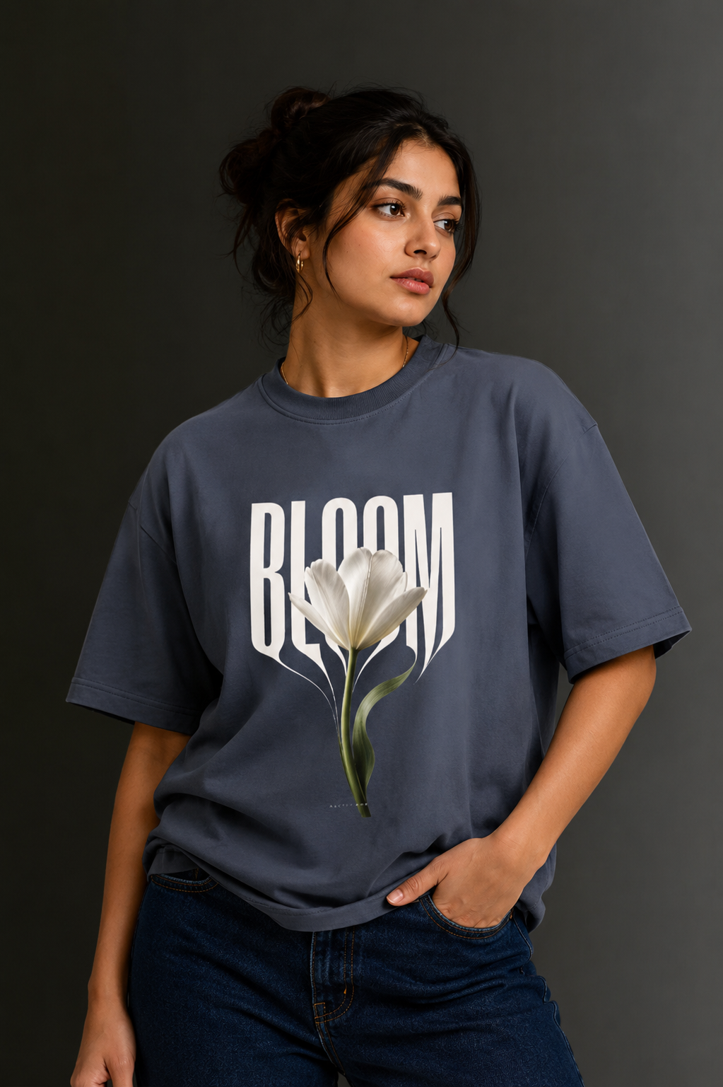 Women Drop Shoulder Front Printed T-Shirt | OUTPUFF
