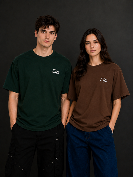 Couple Plain Drop Shoulder T-Shirt | OUTPUFF