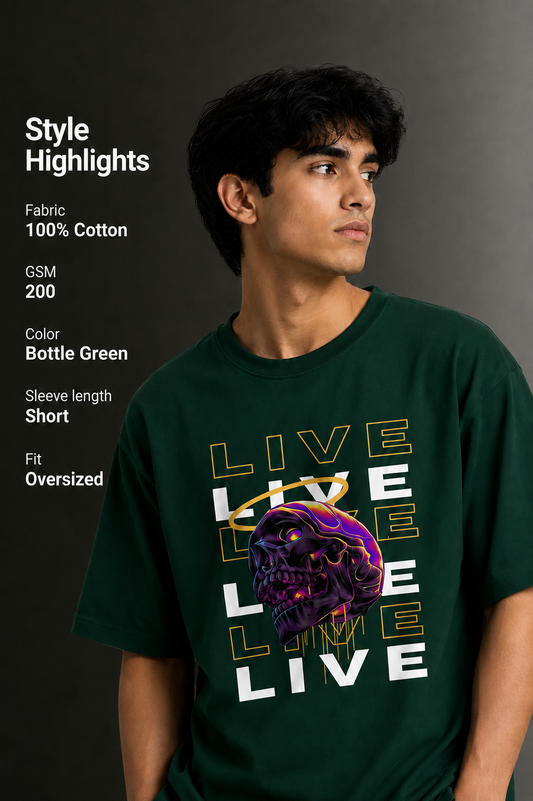 Men's Drop Shoulder Front Printed T-Shirt | Graphic Tee | OUTPUFF