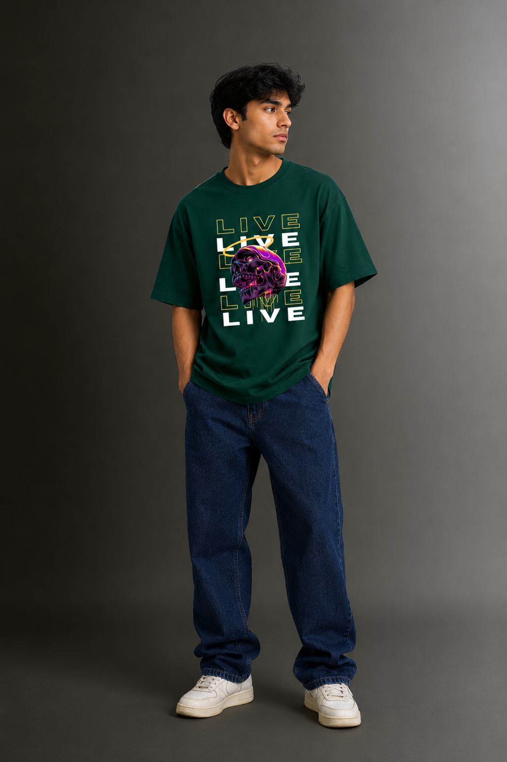 Men's Drop Shoulder Front Printed T-Shirt | Graphic Tee | OUTPUFF