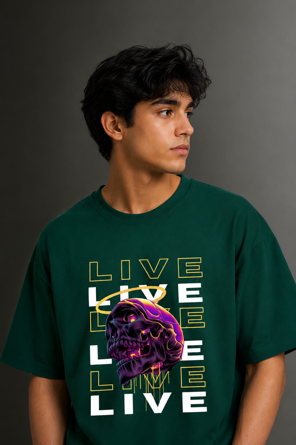 Men's Drop Shoulder Front Printed T-Shirt | Graphic Tee | OUTPUFF