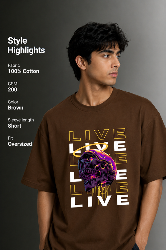 Men's Drop Shoulder Front Printed T-Shirt | Graphic Tee | OUTPUFF