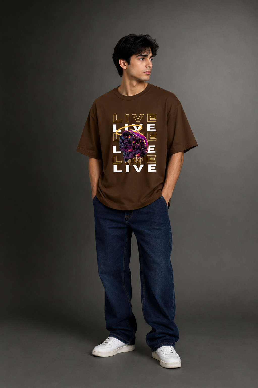 Men's Drop Shoulder Front Printed T-Shirt | Graphic Tee | OUTPUFF