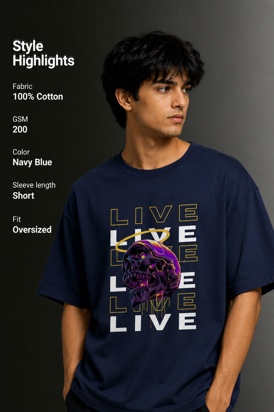 Men's Drop Shoulder Front Printed T-Shirt | Graphic Tee | OUTPUFF