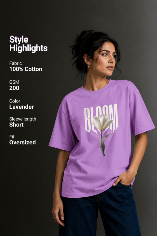 Women Drop Shoulder Front Printed T-Shirt | OUTPUFF