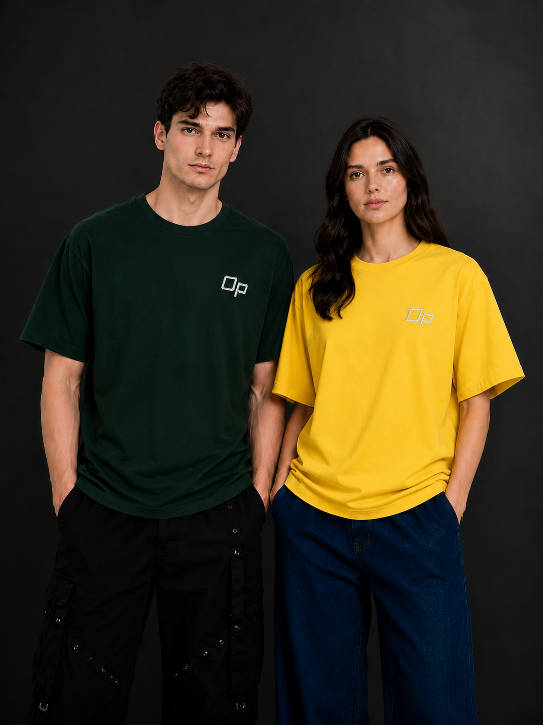 Couple Plain Drop Shoulder T-Shirt | OUTPUFF