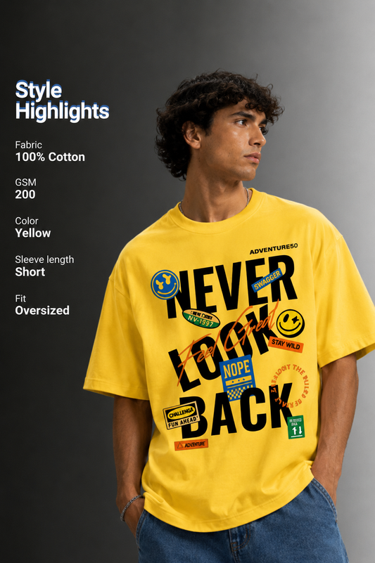 Men's Drop Shoulder Front Printed T-Shirt | Graphic Tee | OUTPUFF