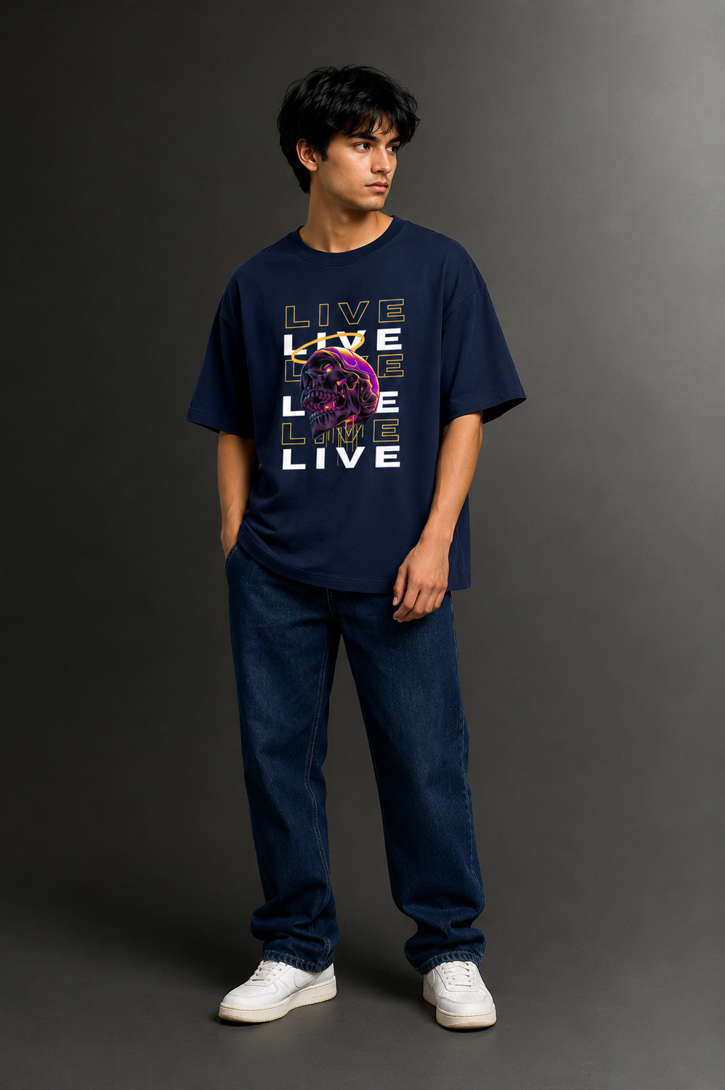 Men's Drop Shoulder Front Printed T-Shirt | Graphic Tee | OUTPUFF