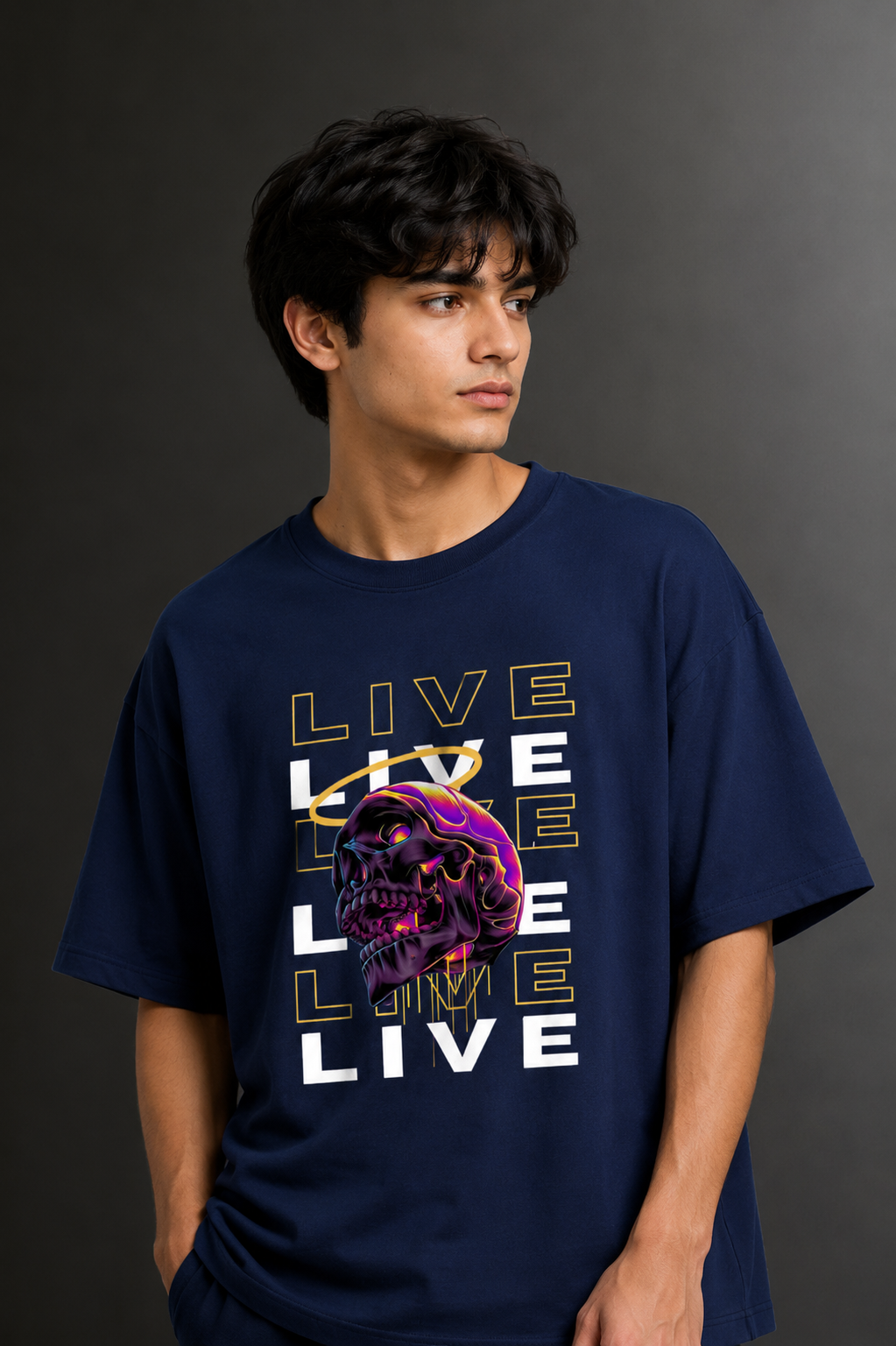Men's Drop Shoulder Front Printed T-Shirt | Graphic Tee | OUTPUFF