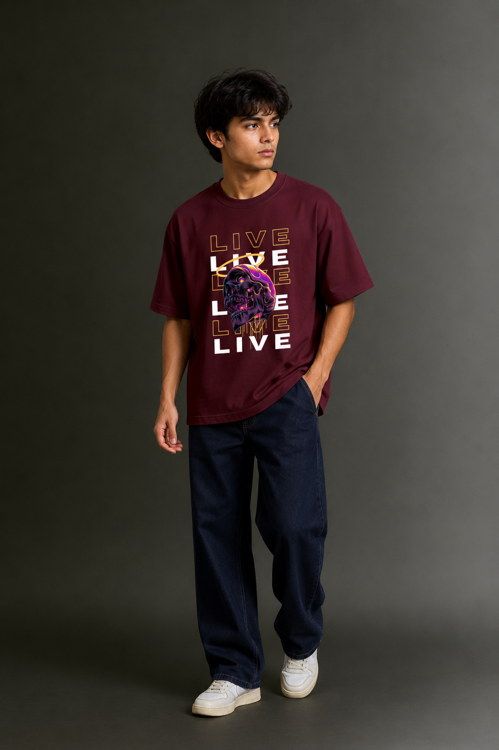 Men's Drop Shoulder Front Printed T-Shirt | Graphic Tee | OUTPUFF