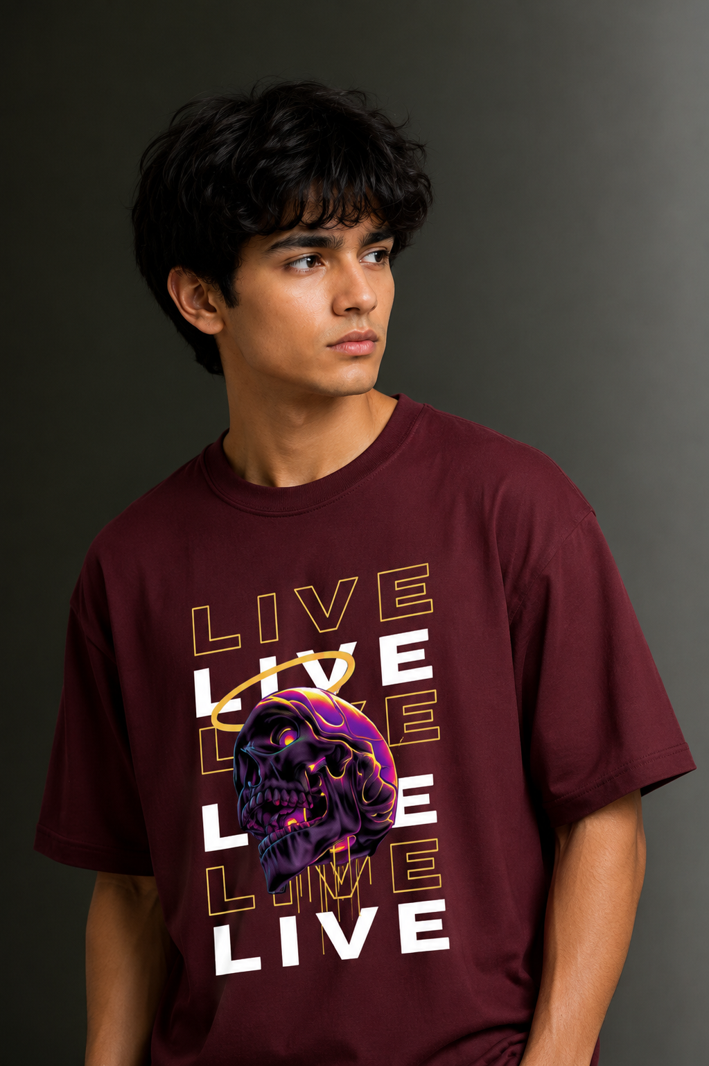 Men's Drop Shoulder Front Printed T-Shirt | Graphic Tee | OUTPUFF