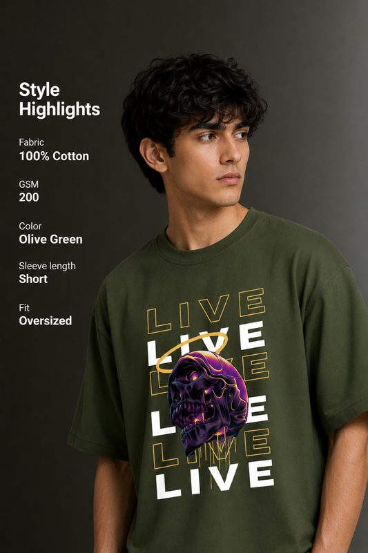 Men's Drop Shoulder Front Printed T-Shirt | Graphic Tee | OUTPUFF
