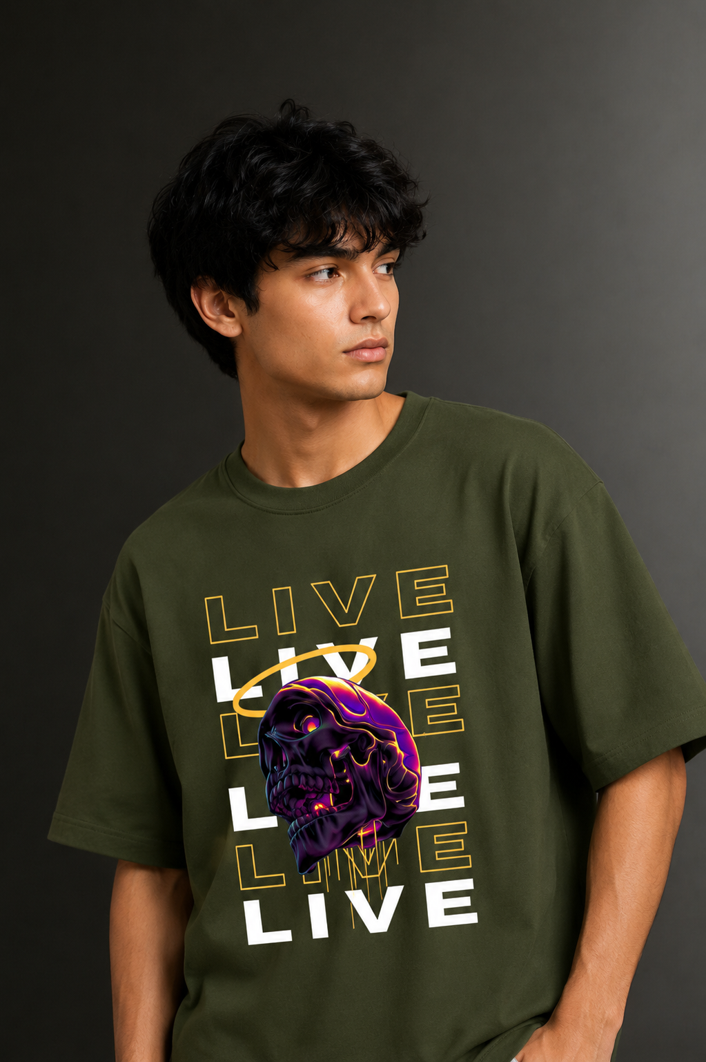Men's Drop Shoulder Front Printed T-Shirt | Graphic Tee | OUTPUFF