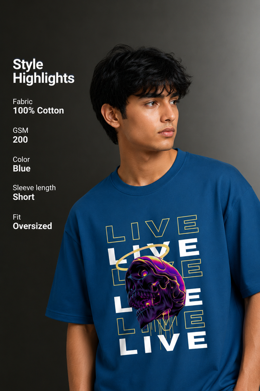 Men's Drop Shoulder Front Printed T-Shirt | Graphic Tee | OUTPUFF