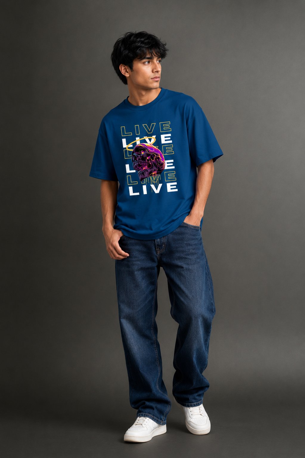 Men's Drop Shoulder Front Printed T-Shirt | Graphic Tee | OUTPUFF