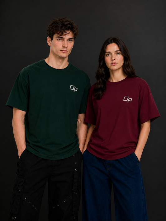 Couple Plain Drop Shoulder T-Shirt | OUTPUFF
