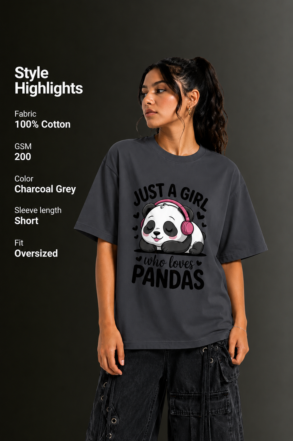 Women Drop Shoulder Front Printed T-Shirt | OUTPUFF