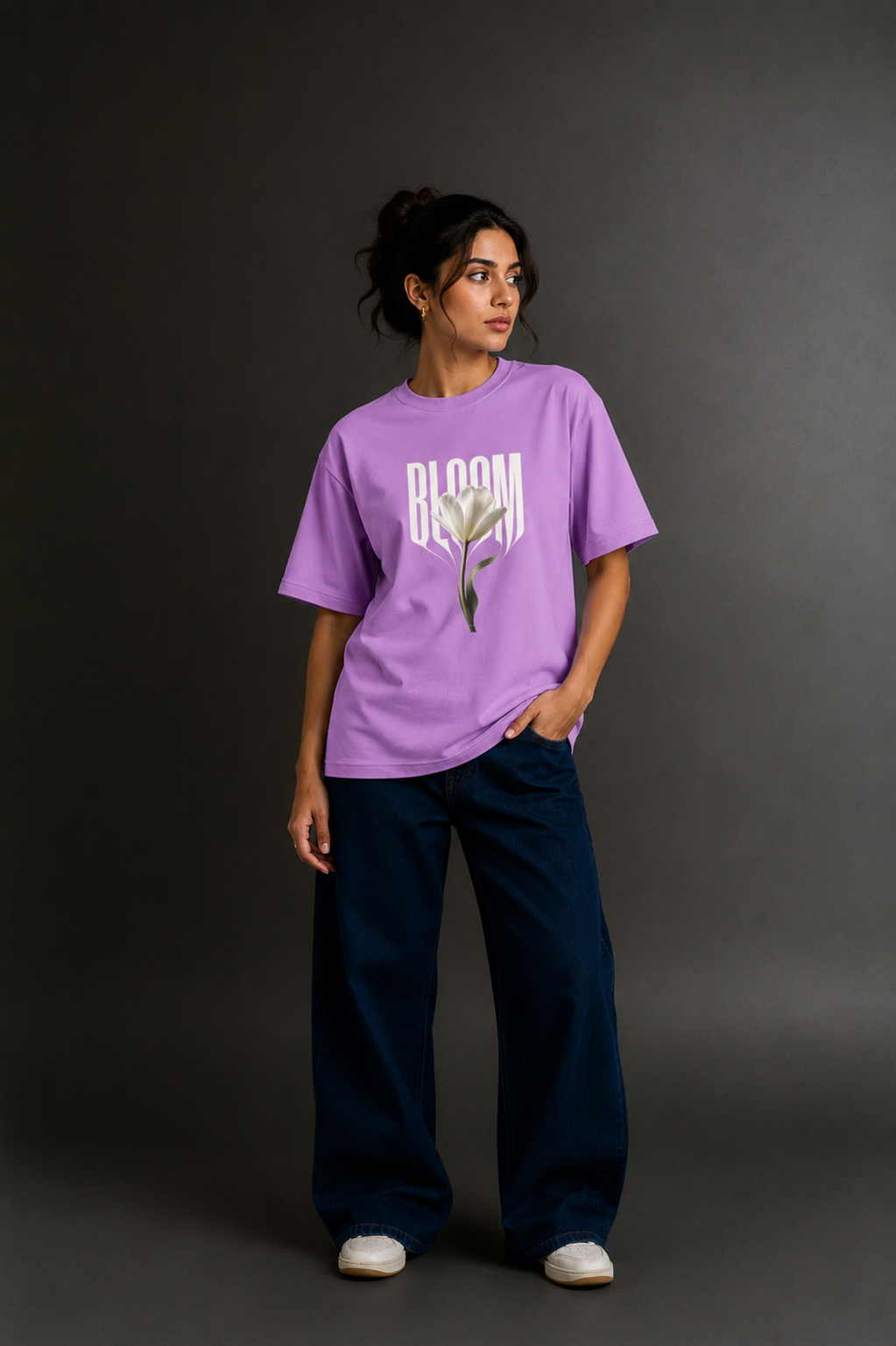 Women Drop Shoulder Front Printed T-Shirt | OUTPUFF