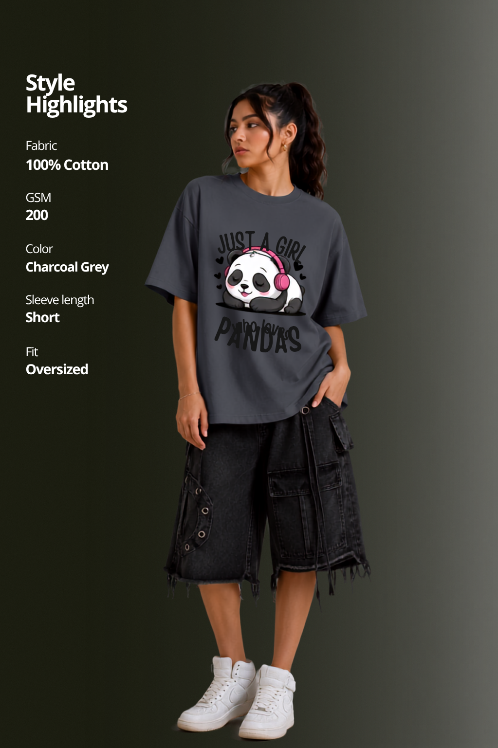 Women Drop Shoulder Front Printed T-Shirt | OUTPUFF