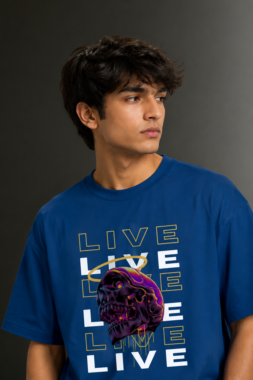 Men's Drop Shoulder Front Printed T-Shirt | Graphic Tee | OUTPUFF