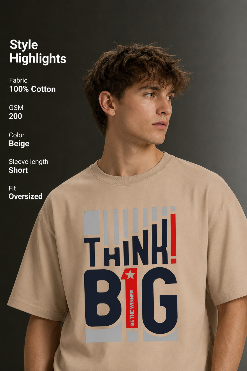Men's Drop Shoulder Front Printed T-Shirt | Graphic Tee | OUTPUFF
