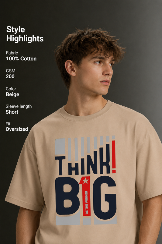 Men's Drop Shoulder Front Printed T-Shirt | Graphic Tee | OUTPUFF