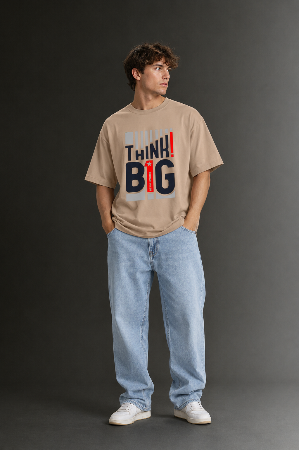 Men's Drop Shoulder Front Printed T-Shirt | Graphic Tee | OUTPUFF