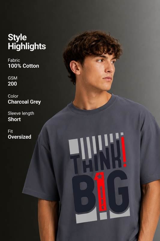 Men's Drop Shoulder Front Printed T-Shirt | Graphic Tee | OUTPUFF