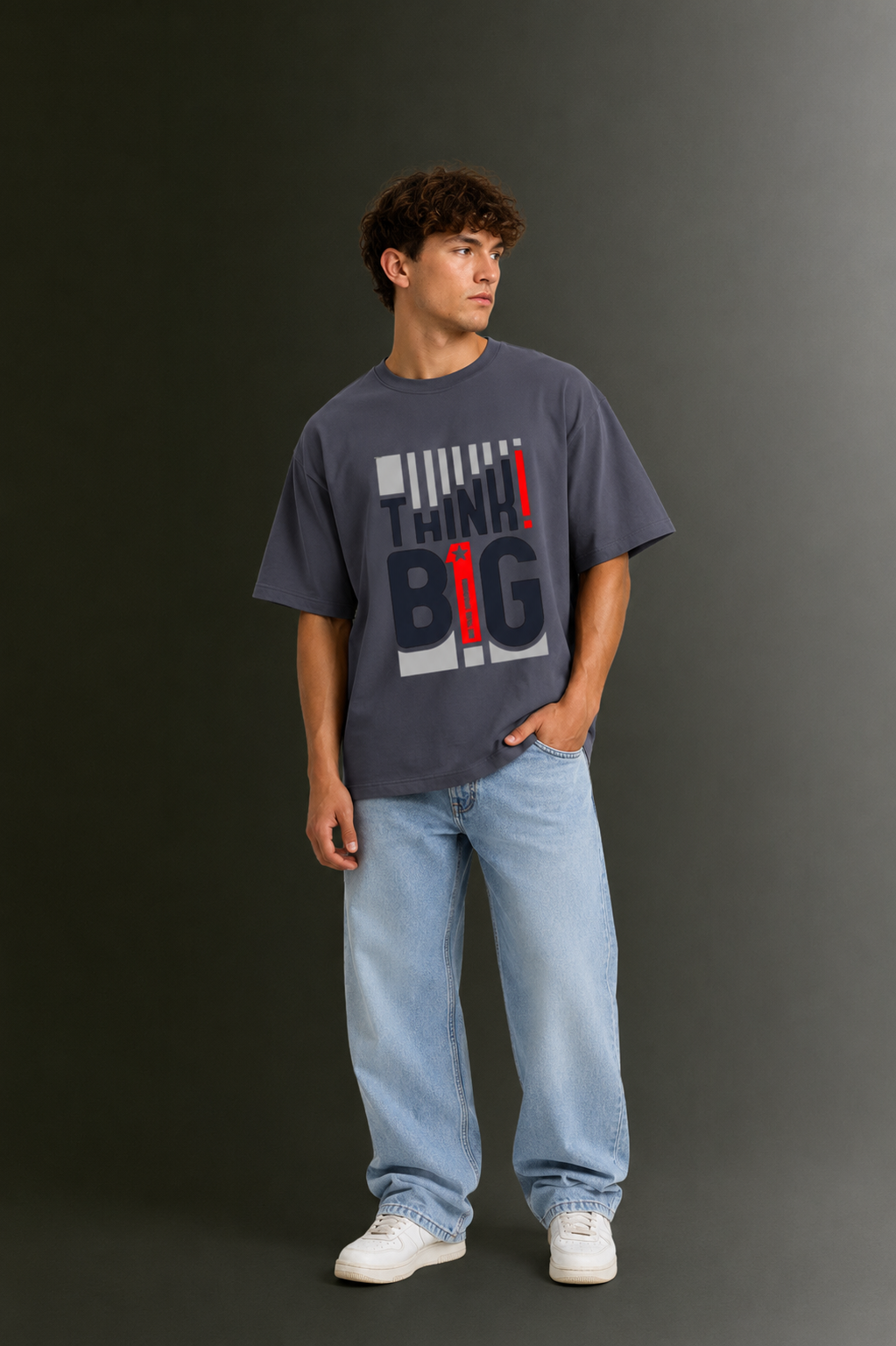 Men's Drop Shoulder Front Printed T-Shirt | Graphic Tee | OUTPUFF
