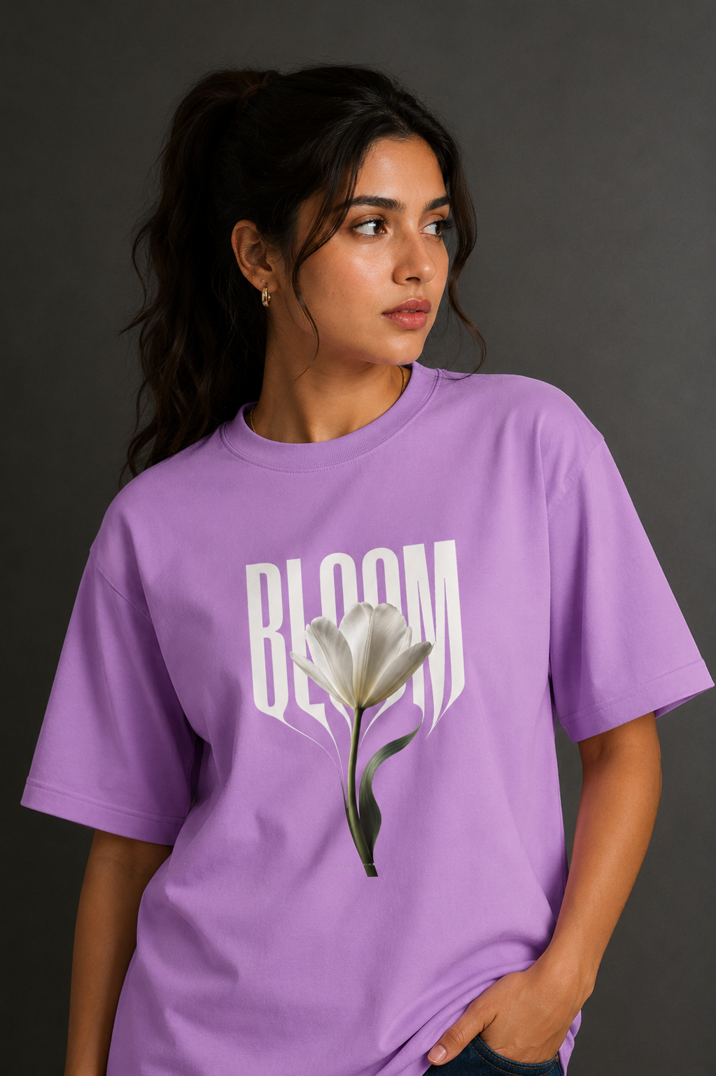 Women Drop Shoulder Front Printed T-Shirt | OUTPUFF