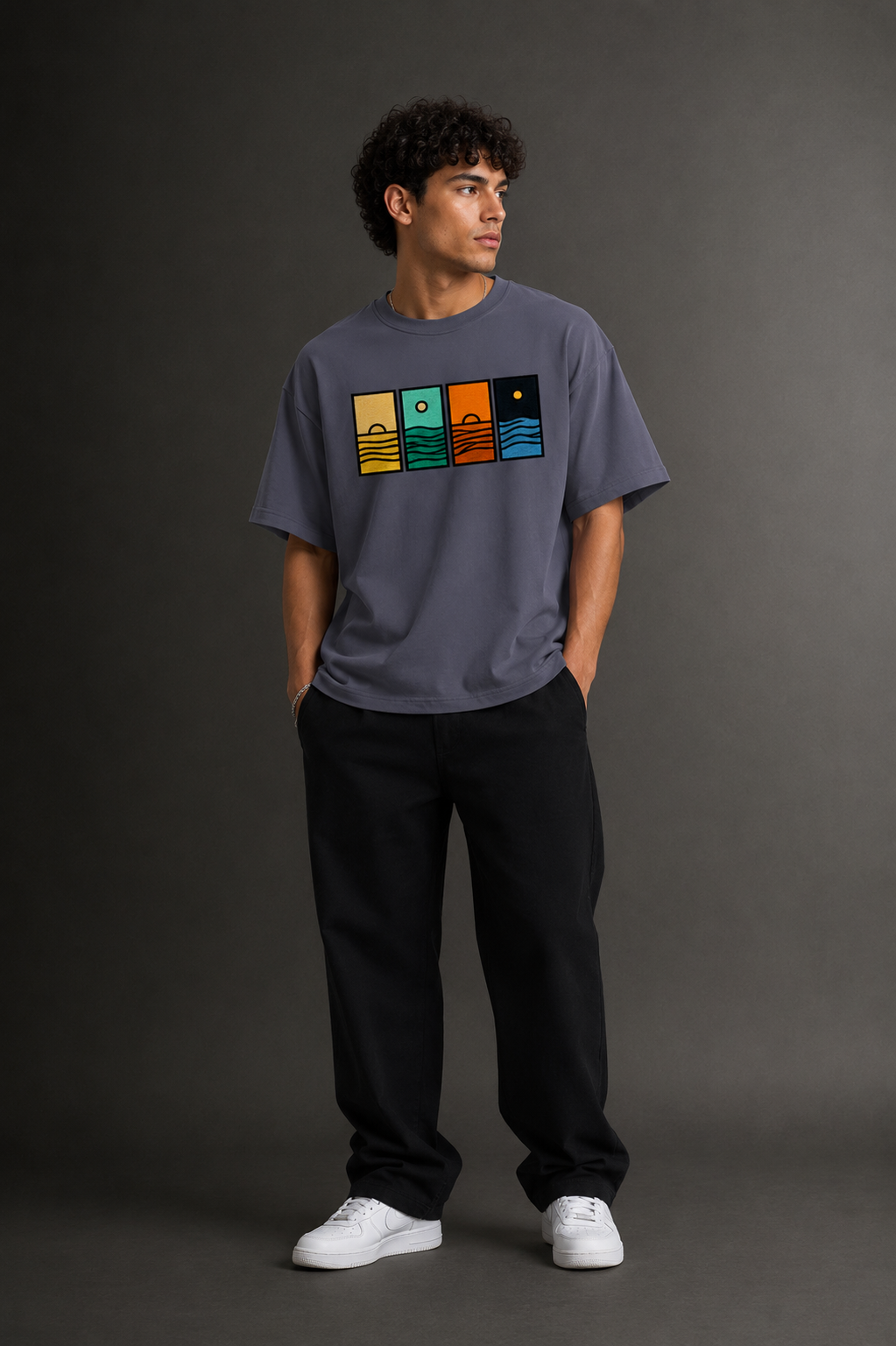 Men's Drop Shoulder Front Printed T-Shirt | Graphic Tee | OUTPUFF