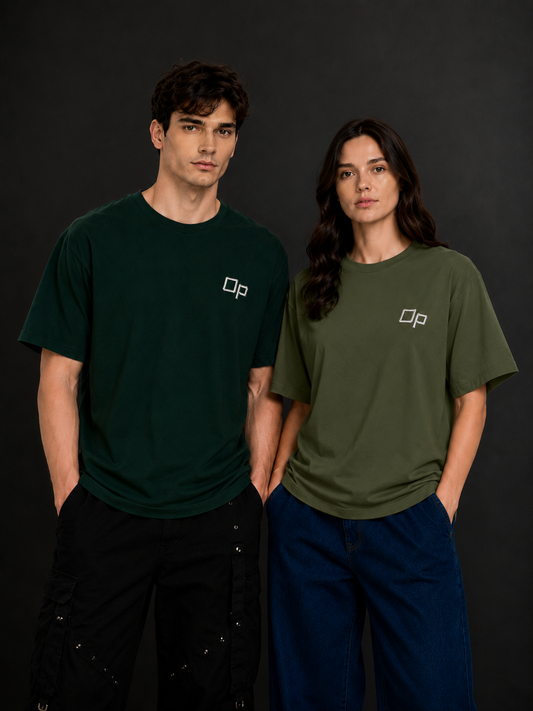 Couple Plain Drop Shoulder T-Shirt | OUTPUFF