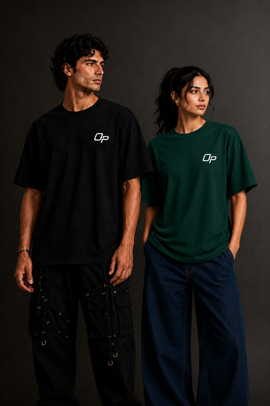 Couple Plain Drop Shoulder T-Shirt | OUTPUFF