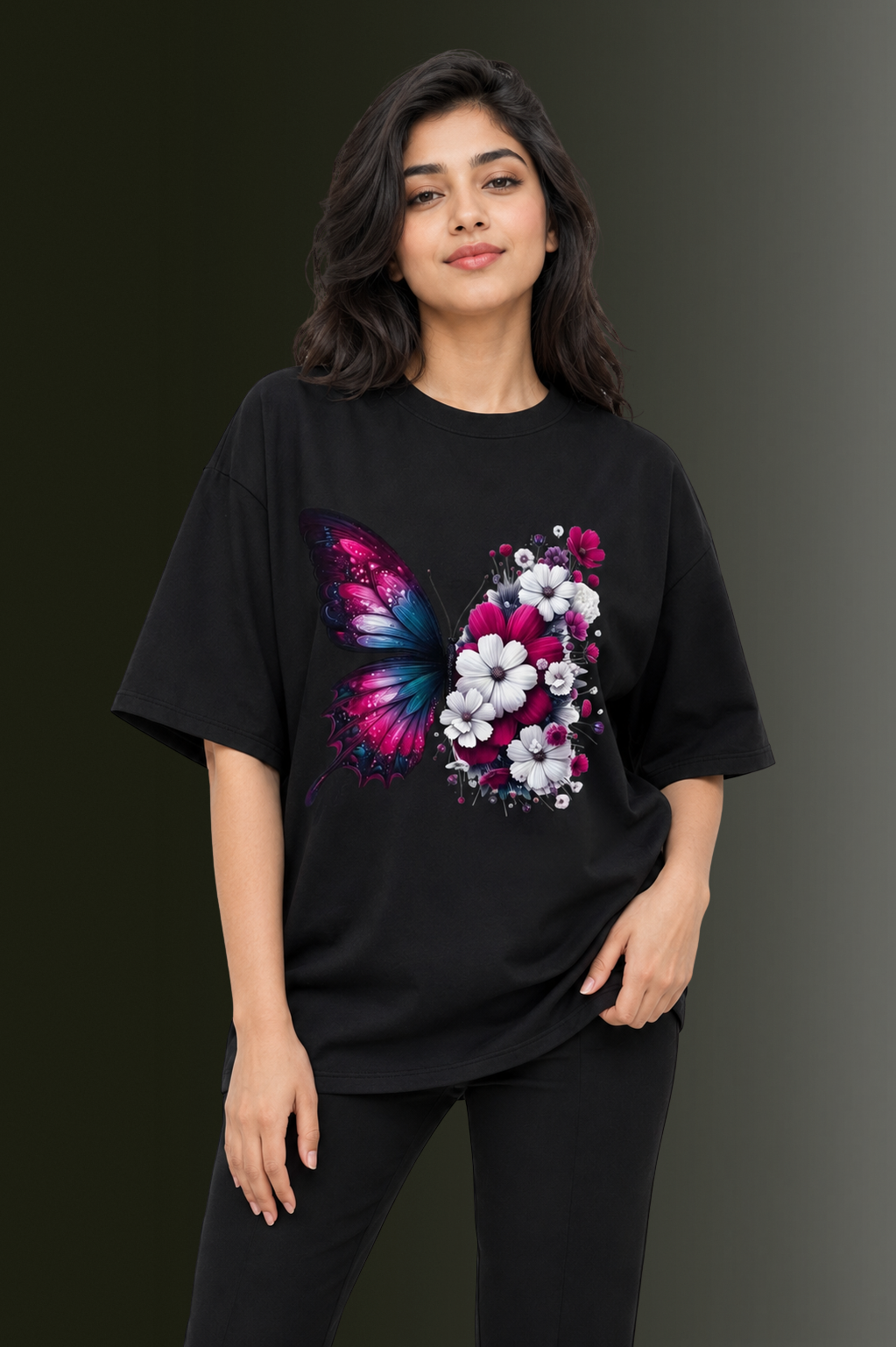 Women Drop Shoulder Front Printed T-Shirt | OUTPUFF