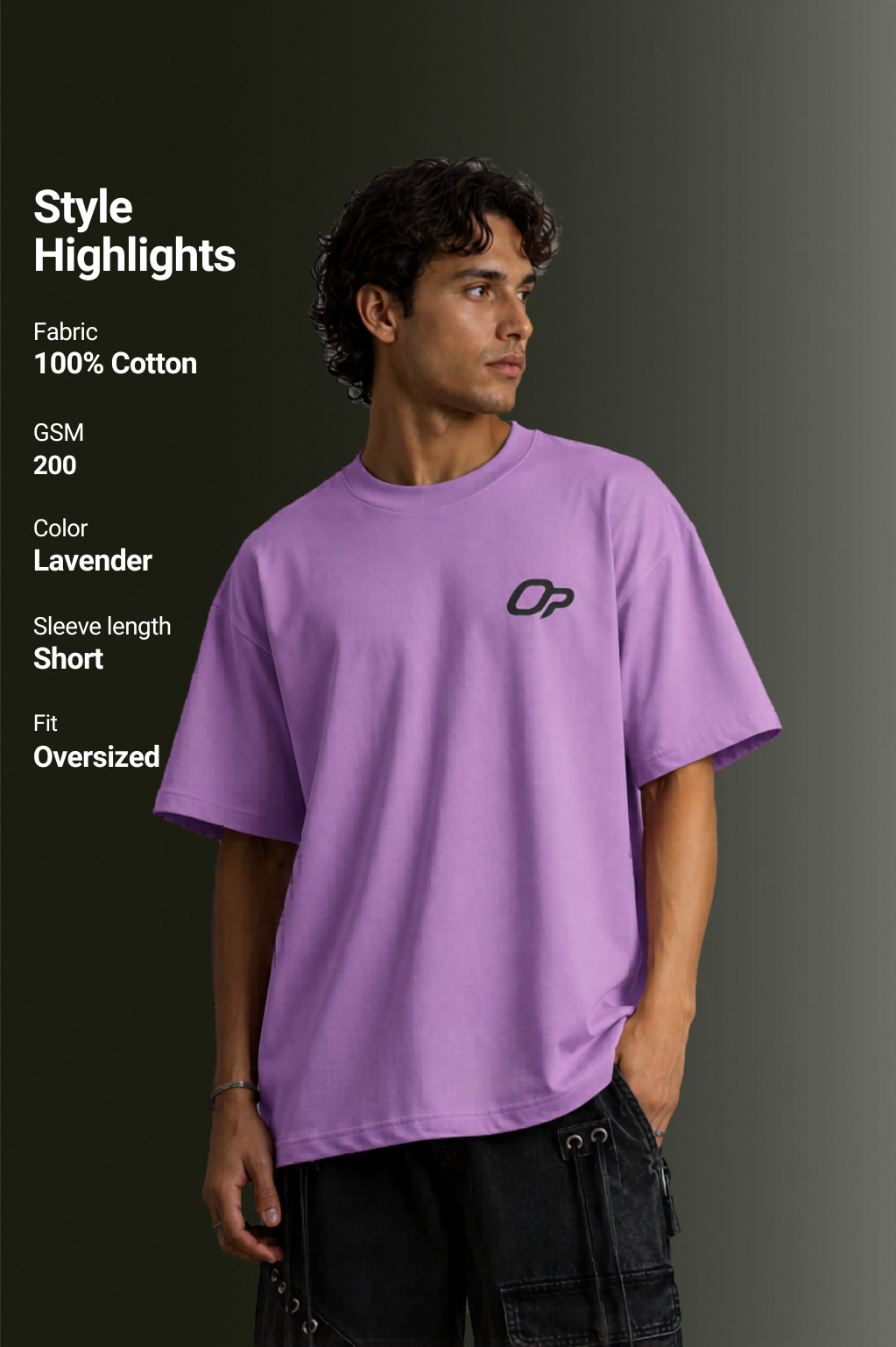 MENS DROP SHOULDER (LAVENDER)