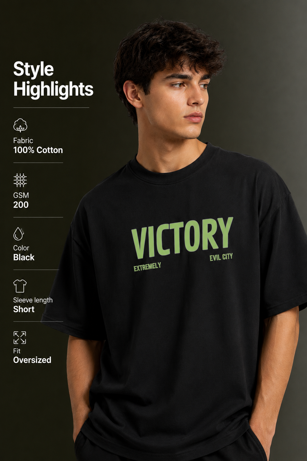 Men's Drop Shoulder Front & Back Printed T-Shirt | Graphic Tee | OUTPUFF