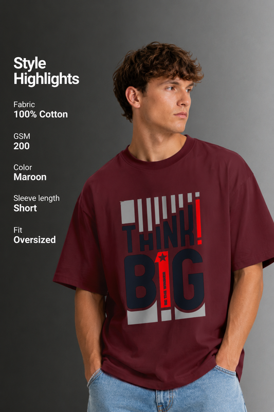 Men's Drop Shoulder Front Printed T-Shirt | Graphic Tee | OUTPUFF