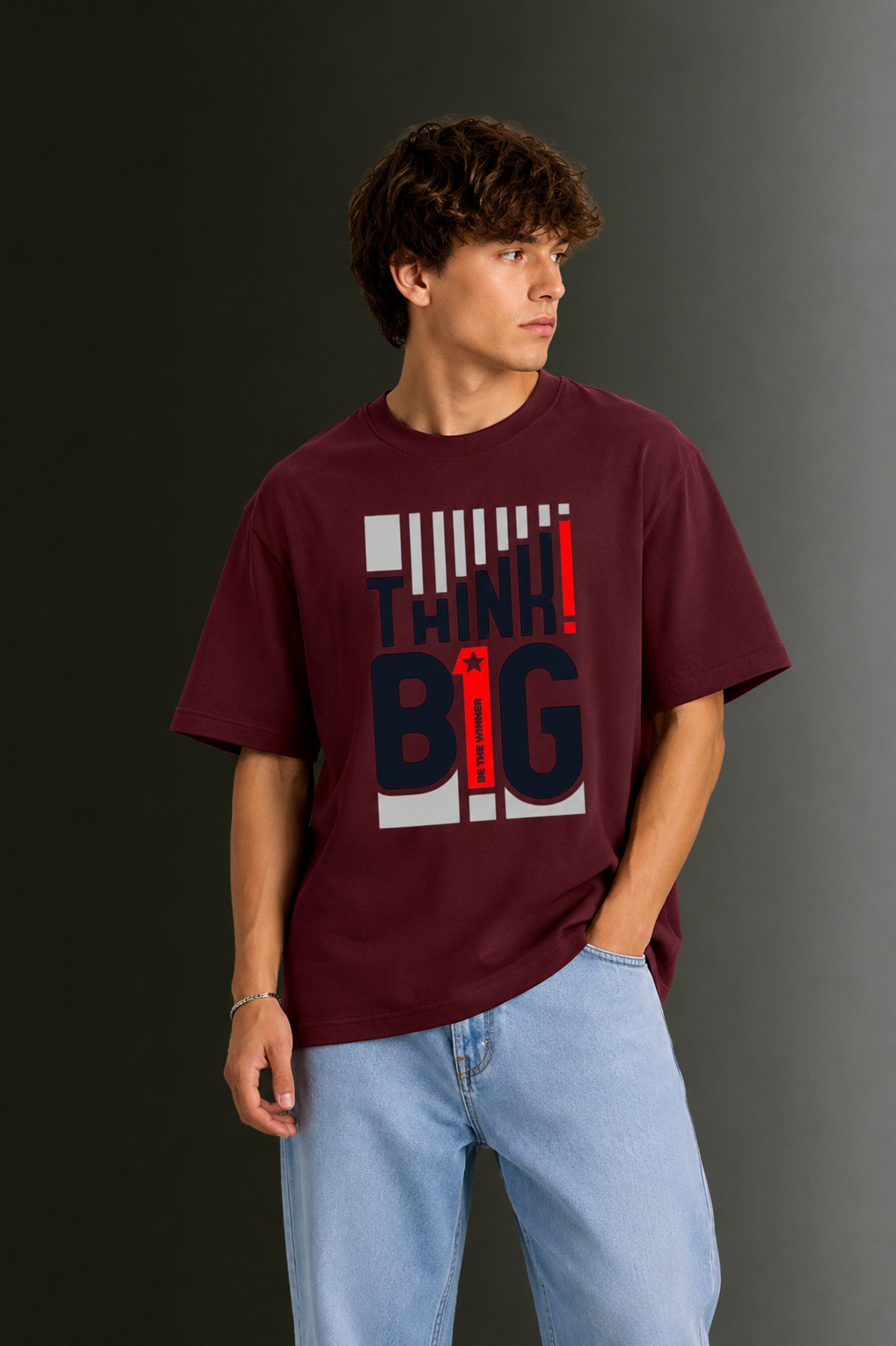 Men's Drop Shoulder Front Printed T-Shirt | Graphic Tee | OUTPUFF