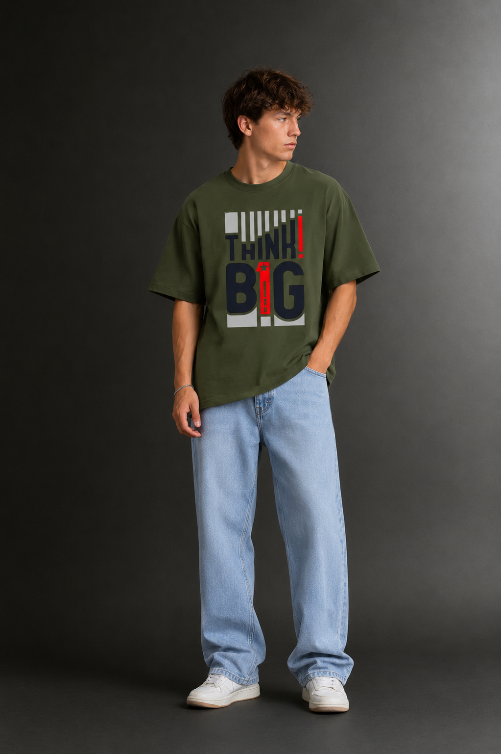Men's Drop Shoulder Front Printed T-Shirt | Graphic Tee | OUTPUFF