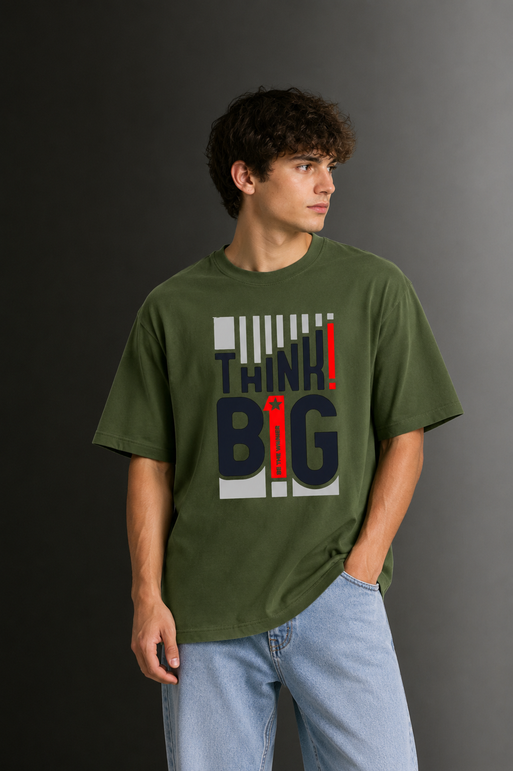 Men's Drop Shoulder Front Printed T-Shirt | Graphic Tee | OUTPUFF