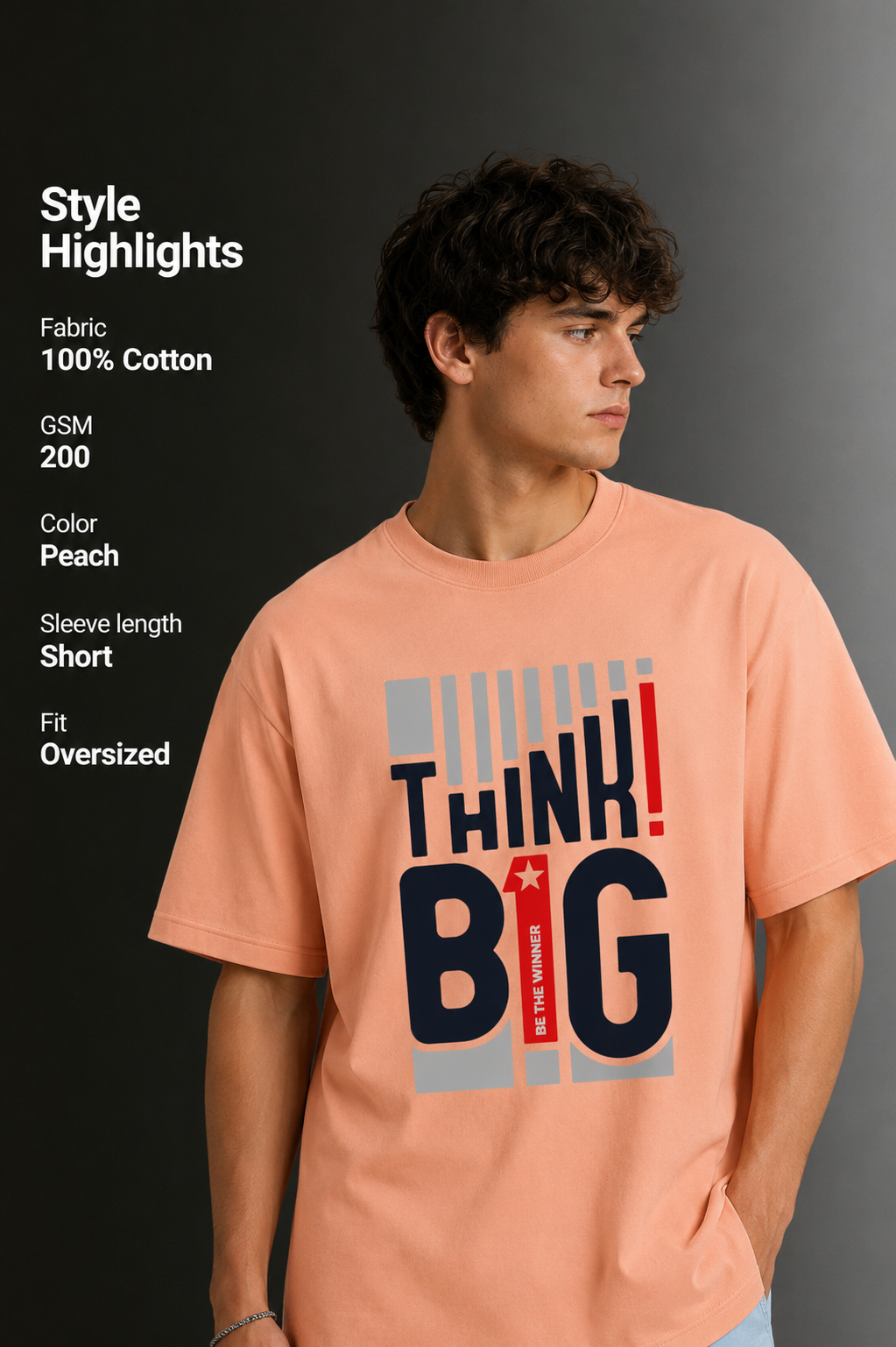 Men's Drop Shoulder Front Printed T-Shirt | Graphic Tee | OUTPUFF
