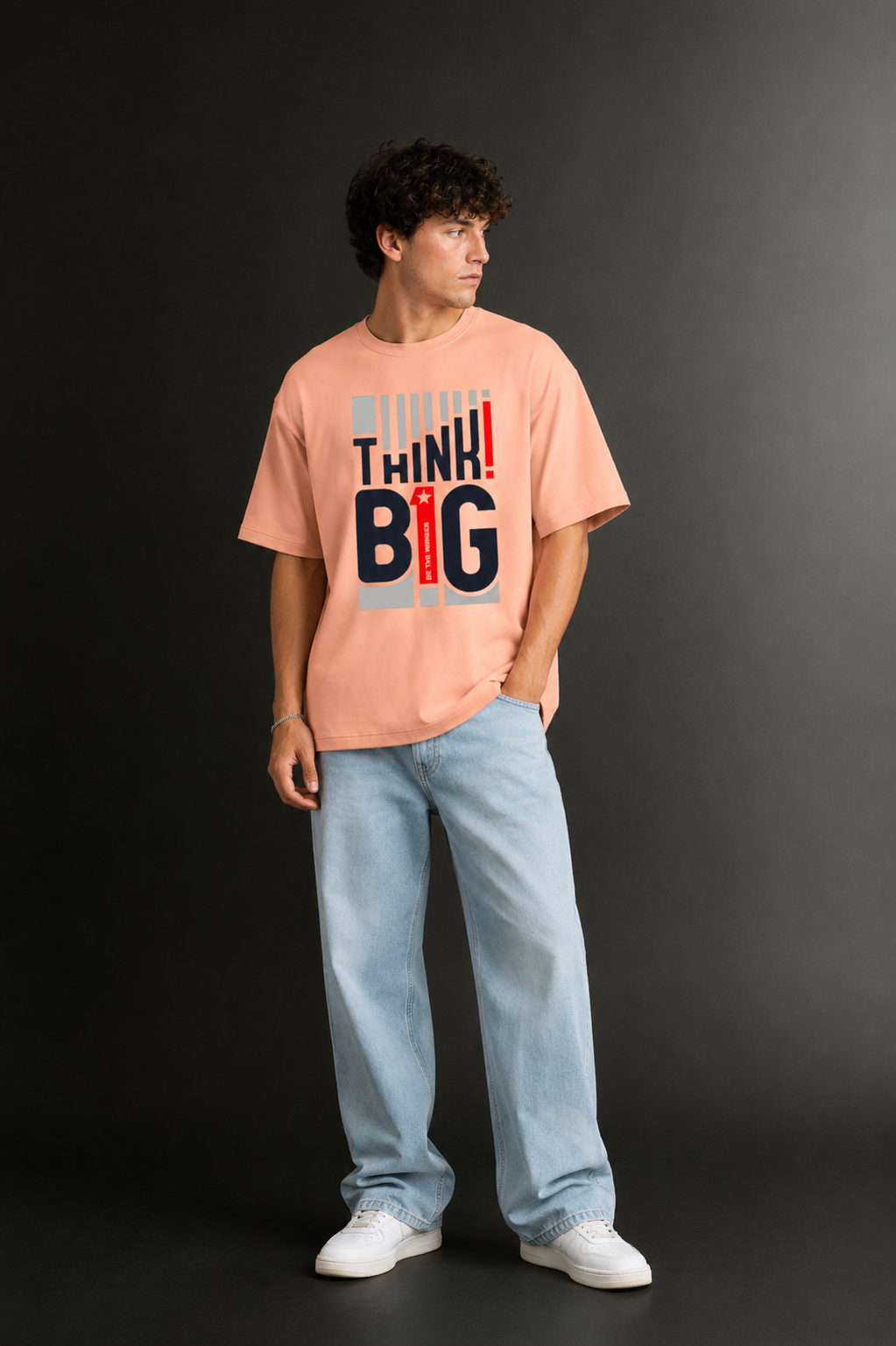 Men's Drop Shoulder Front Printed T-Shirt | Graphic Tee | OUTPUFF