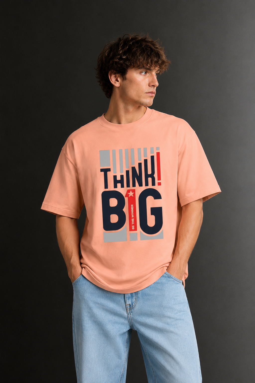 Men's Drop Shoulder Front Printed T-Shirt | Graphic Tee | OUTPUFF