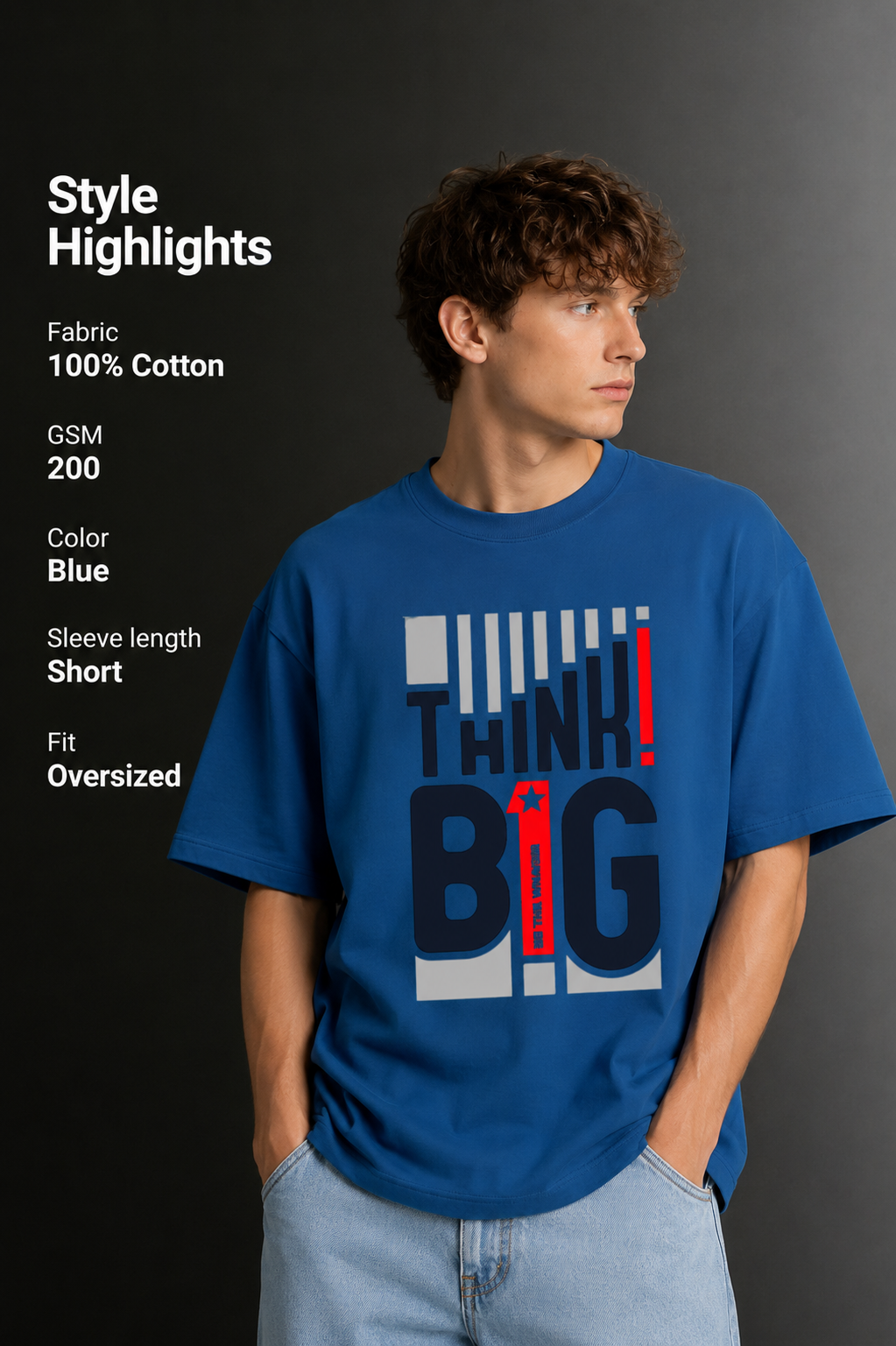 Men's Drop Shoulder Front Printed T-Shirt | Graphic Tee | OUTPUFF