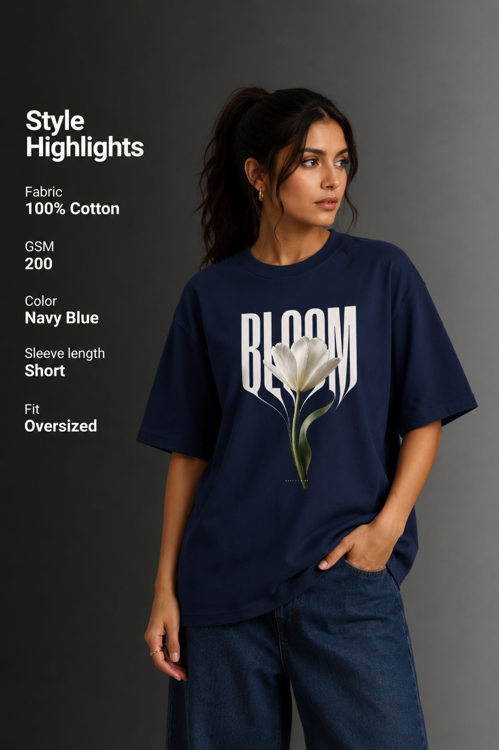 Women Drop Shoulder Front Printed T-Shirt | OUTPUFF