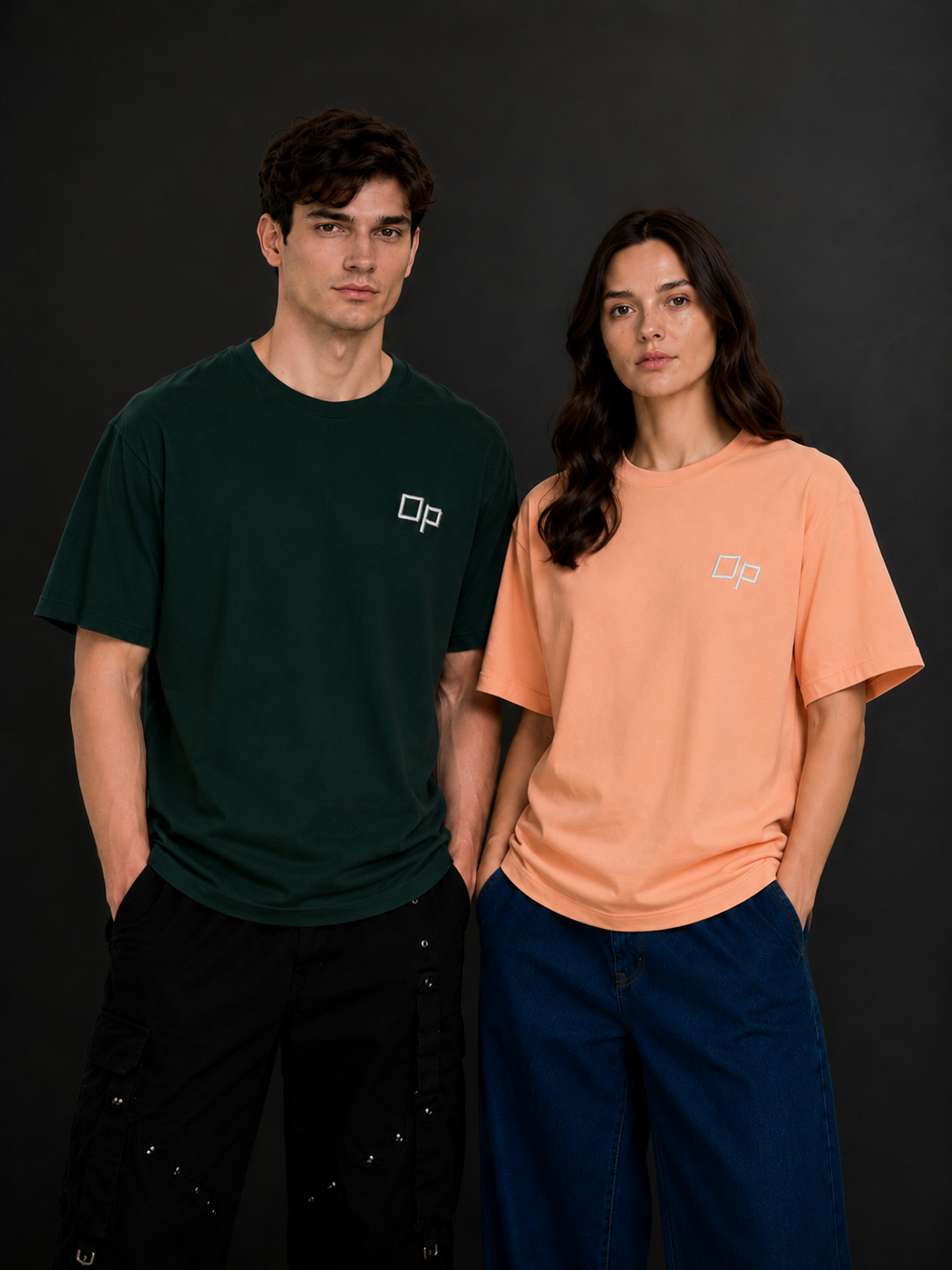 Couple Plain Drop Shoulder T-Shirt | OUTPUFF