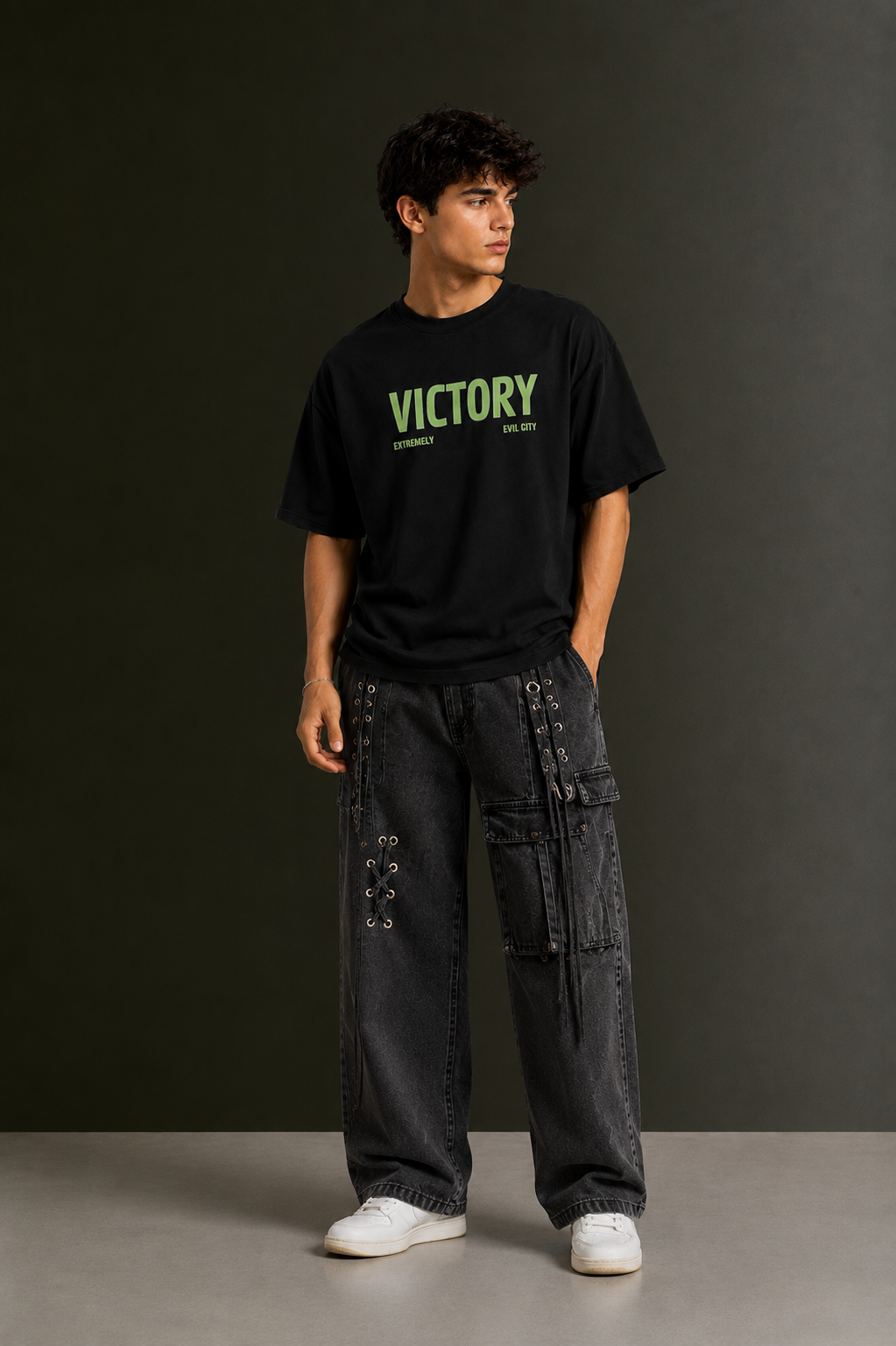 Men's Drop Shoulder Front & Back Printed T-Shirt | Graphic Tee | OUTPUFF