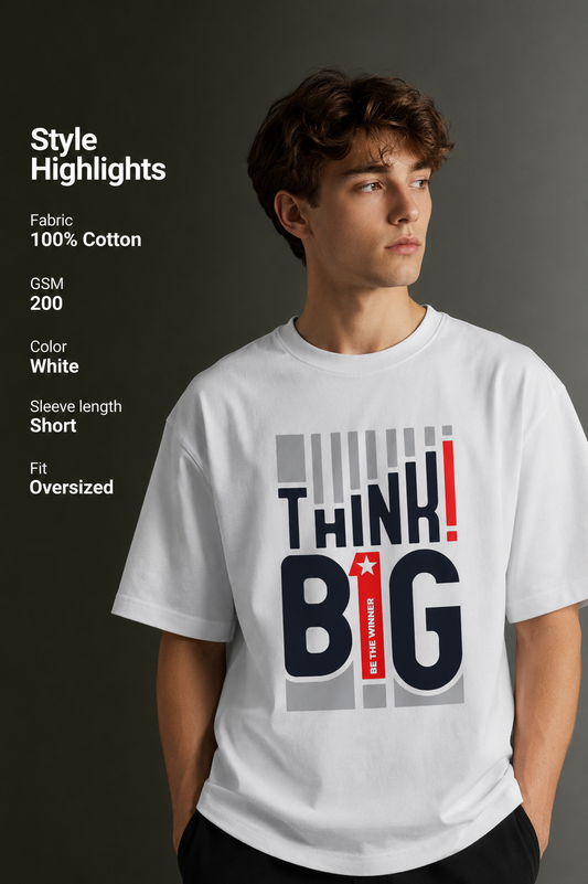Men's Drop Shoulder Front Printed T-Shirt | Graphic Tee | OUTPUFF