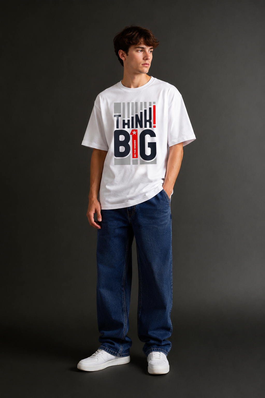 Men's Drop Shoulder Front Printed T-Shirt | Graphic Tee | OUTPUFF